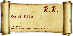 Rónai Rita névjegykártya