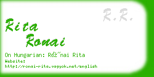 rita ronai business card